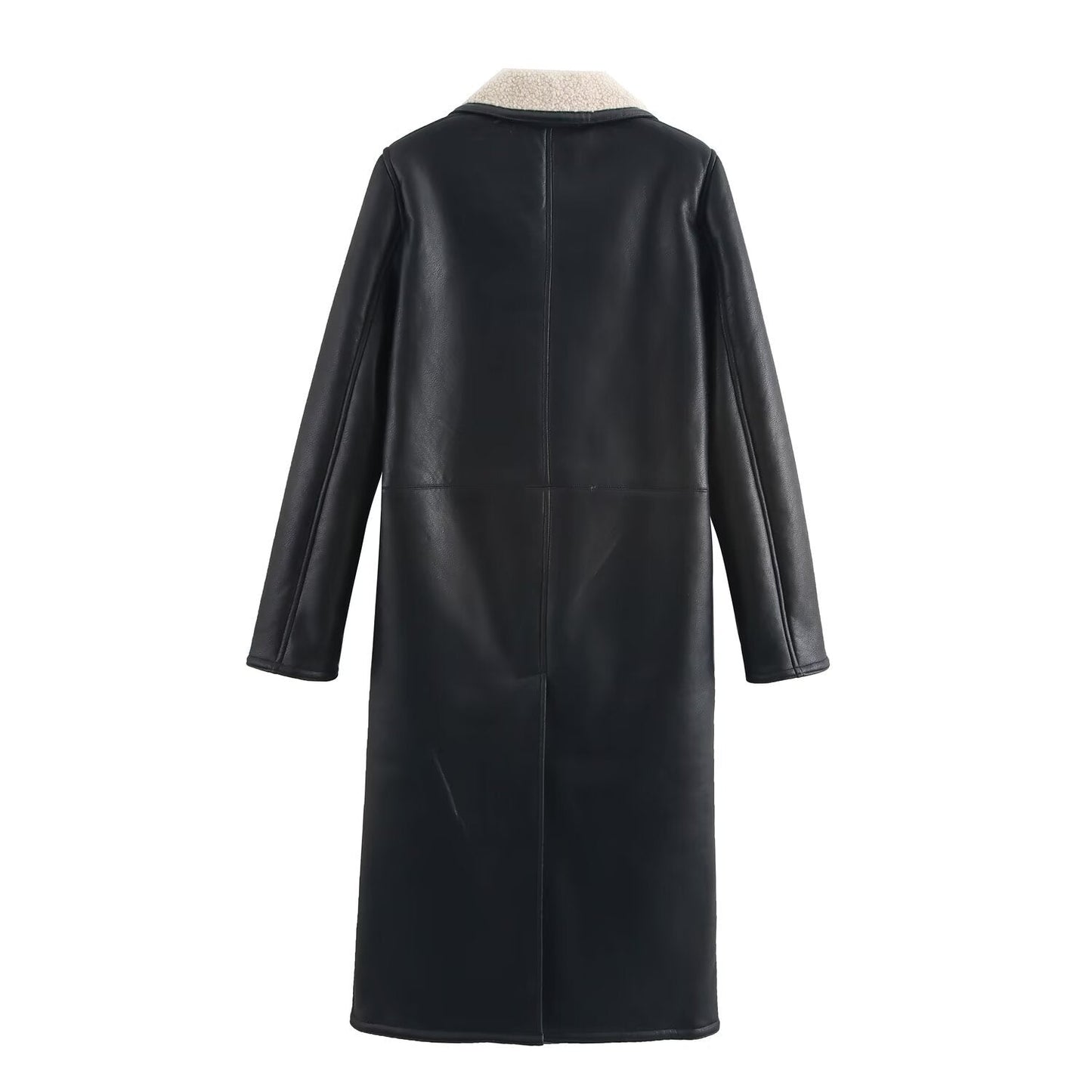 Damjacka Monokrom Design med Knappar i 100% Polyester-2