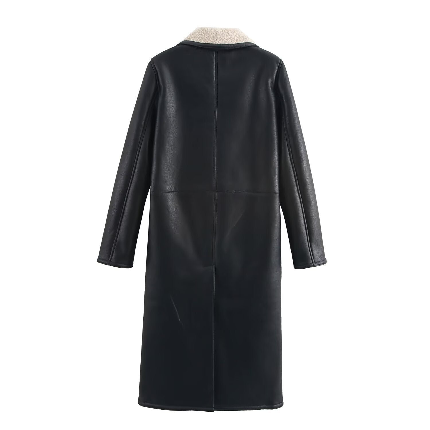 Damjacka Monokrom Design med Knappar i 100% Polyester-2