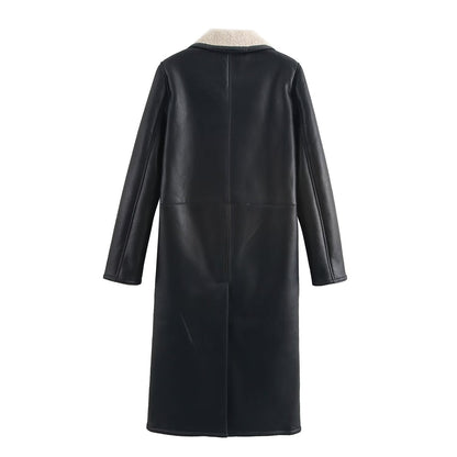 Damjacka Monokrom Design med Knappar i 100% Polyester-2