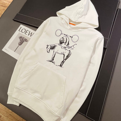 Mäns Långärmad Tröja med Huvud i Tjock Bomull-2