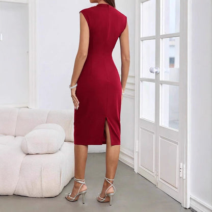 Dam Slim Fit Midilängd Kjol Högkvalitativt Tyg-3