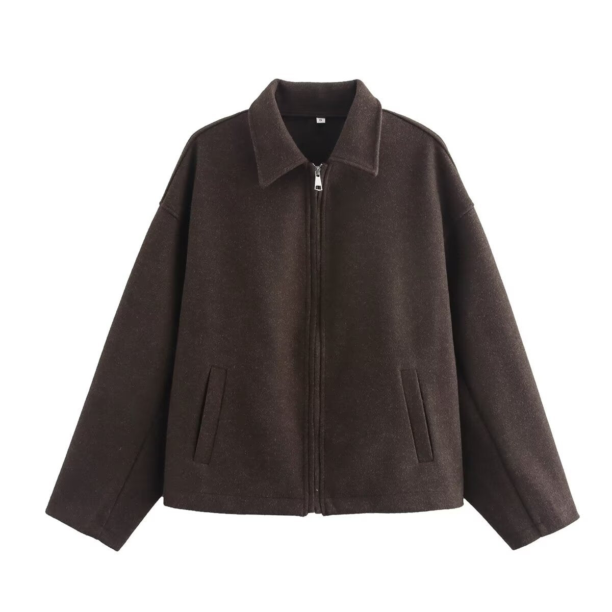 Dam Fleecejacka Modern Design Mjuk Fleece med Ståkrage och Dragkedja-4