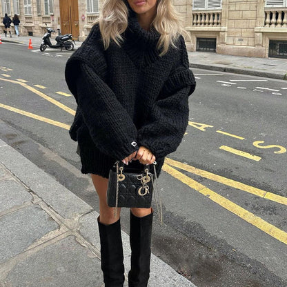 Variant image for Dam Överdimensionerad Tröja Bomull och Akryl Lång Ärme-17