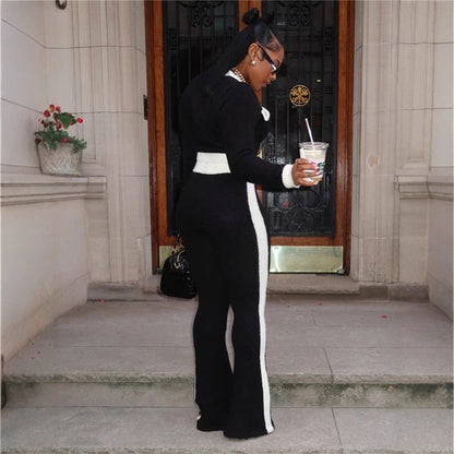 Dam Byxdress Avslappnad Stil Färgblockering Polyester-5