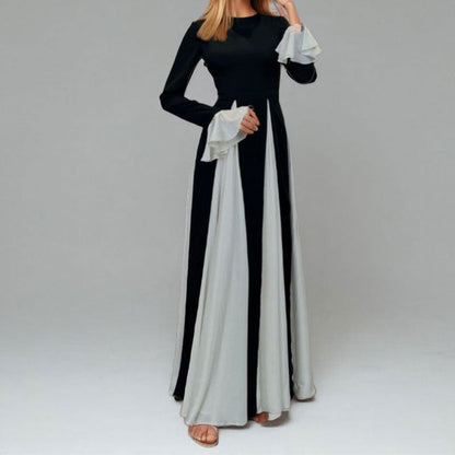 Variant image for Kvinnors Aftonklänning Lång Hög Midja Polyester Färgblock-37