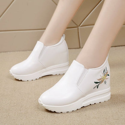 Kvinnor Sneakers Slip-On Blommig Broderi Textil Bekväm Sula 2