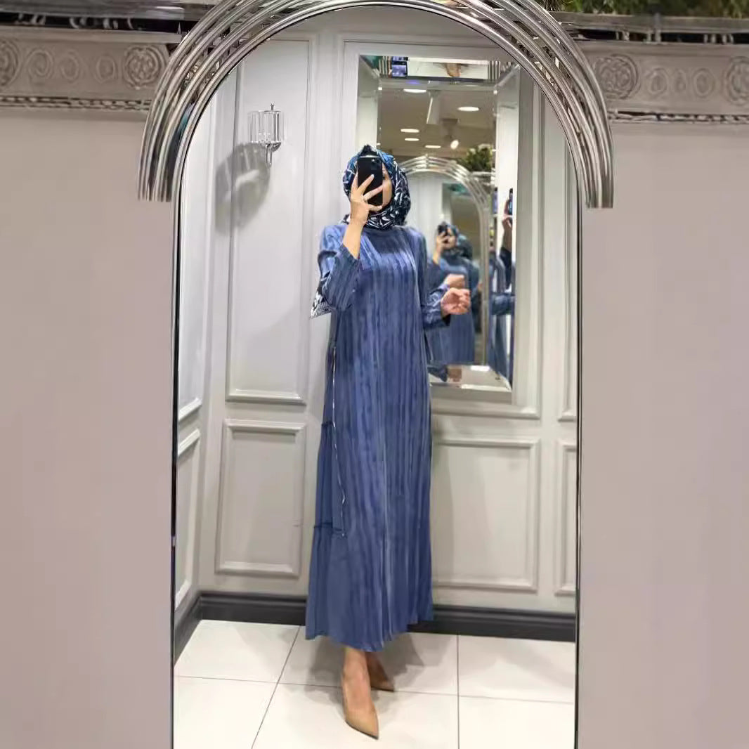 Dam Långärmad Klänning A-Linje Mönstrad Polyester-4