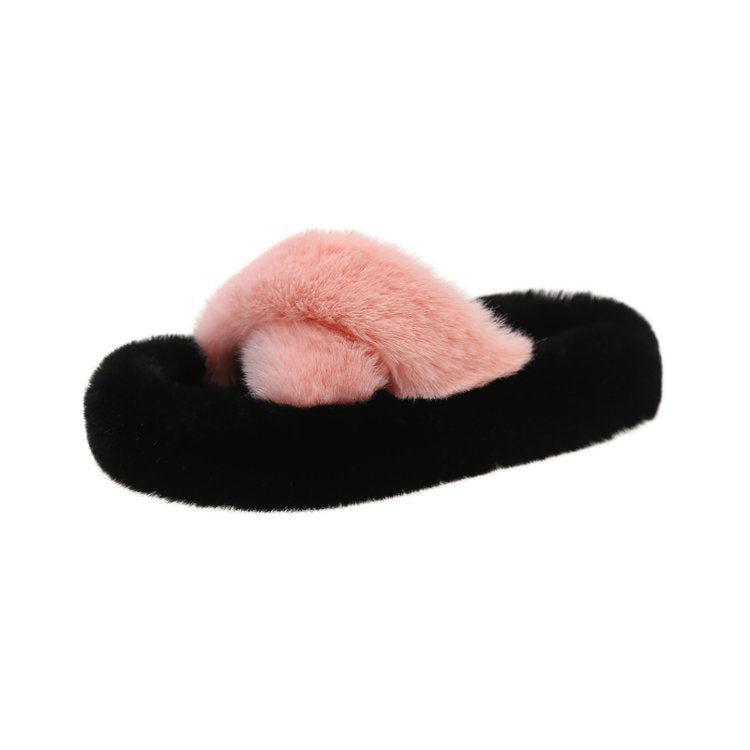 Damtofflor Fluffiga med Dekorativ Päls och Dämpande Sula 8
