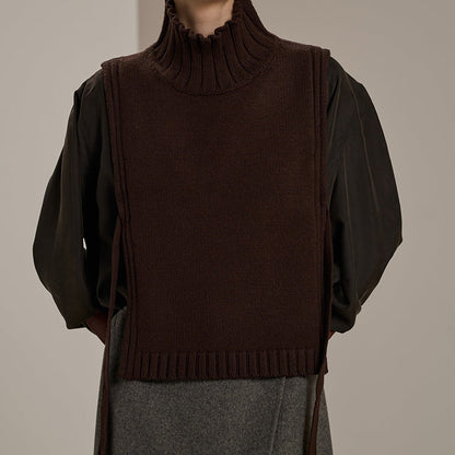 Dam Ärmellös Tröja Modern Ull 5