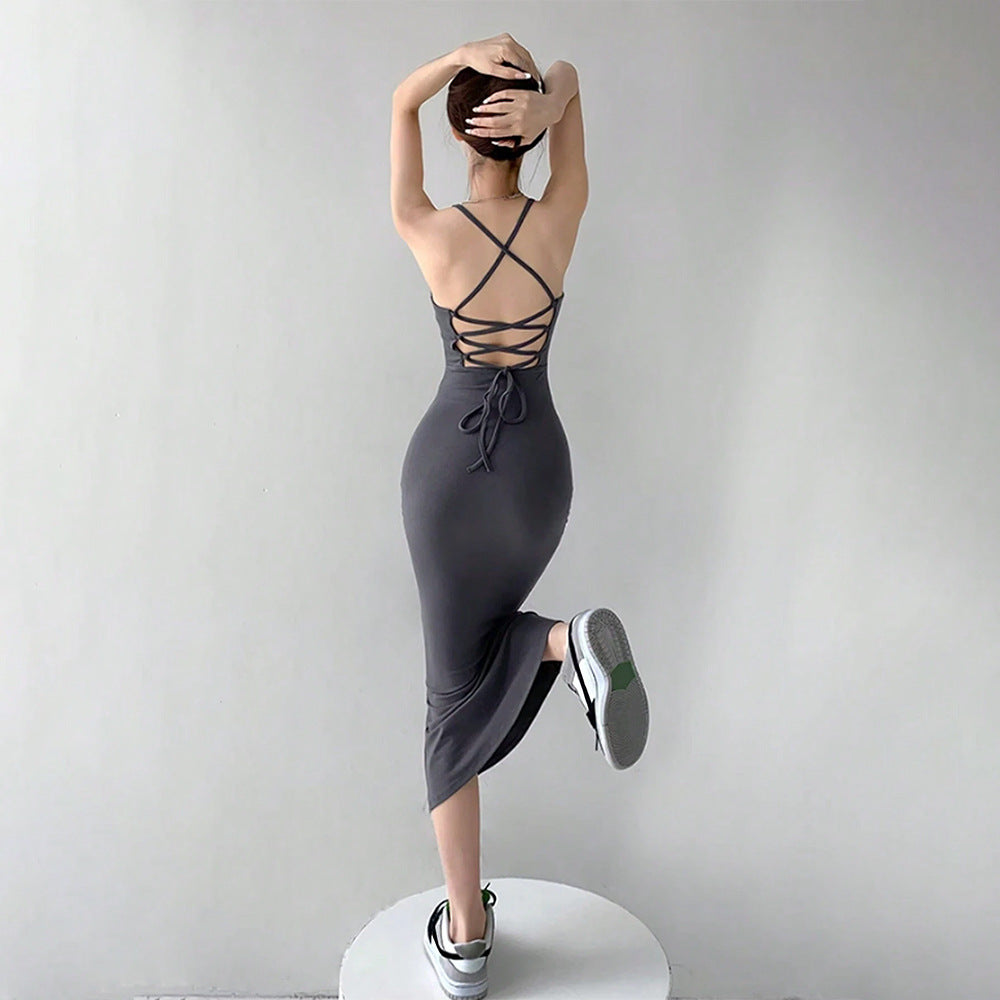 Dam Sjöjungfru Klänning Monokrom Bodycon Högkvalitativt Tyg-2