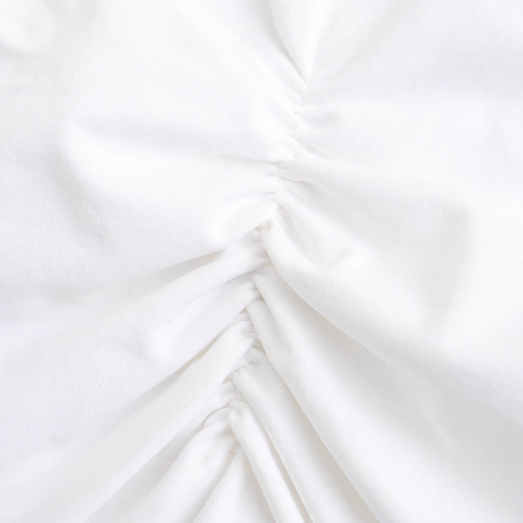 Kvinnors Wrap Top Hög Krage Andningsbart Tyg-4