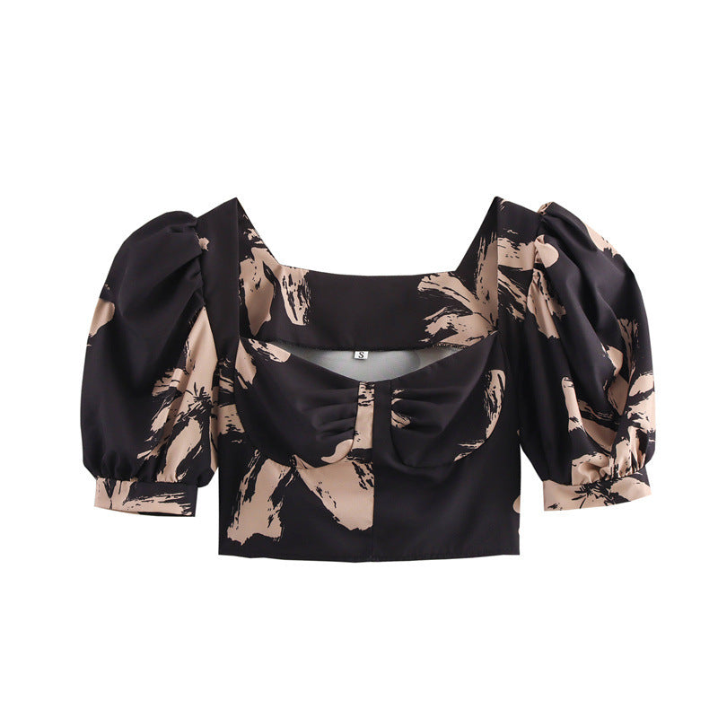 Kvinnors Topp Tryckt Polyester Avslappnad Passform-2