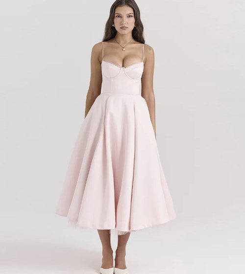 Dam Rüschklänning Enaxlad Spandex Smal Passform-1