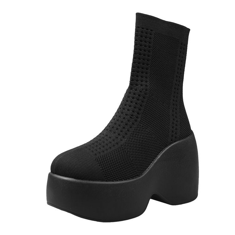 Dam Ankelstövlar Plattform Andningsbart Syntetiskt Material 6