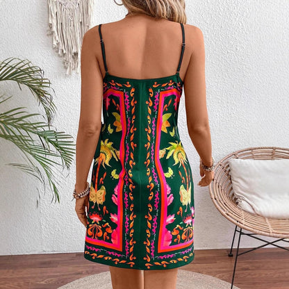 Dam Klänning Spaghetti Band Kort Polyester Urban Stil 4