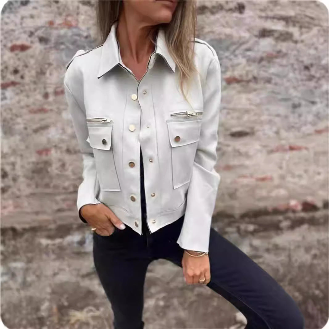 Herrjacka Zipperjacka med Revers Polyester för Höst- och Vårbruk-4