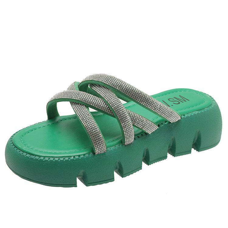 Dam Sandaler Funktionella Ergonomiska Med Glittrande Remmar 6