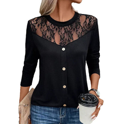 Långärmad T-Shirt Herr Knappfront Polyester-6