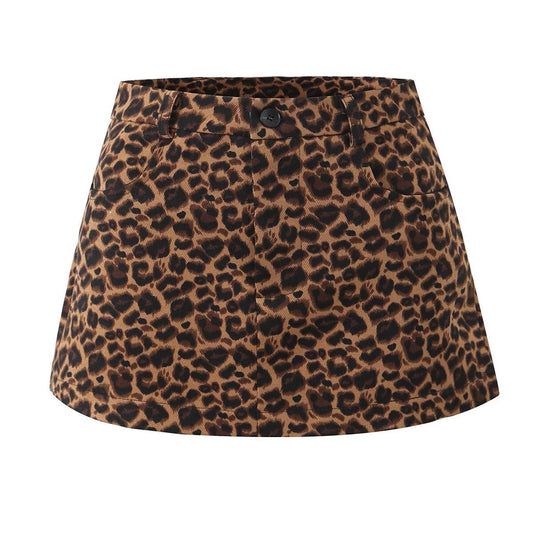 Dam Mini Kjol A-Line Djurtryck Polyester-1