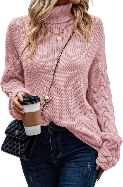 Variant image for Dam Stickad Turtleneck Tröja Löst Akryl-11