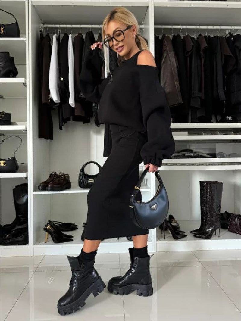 Damklänning Midi Polyester med 3D-Effekt-4