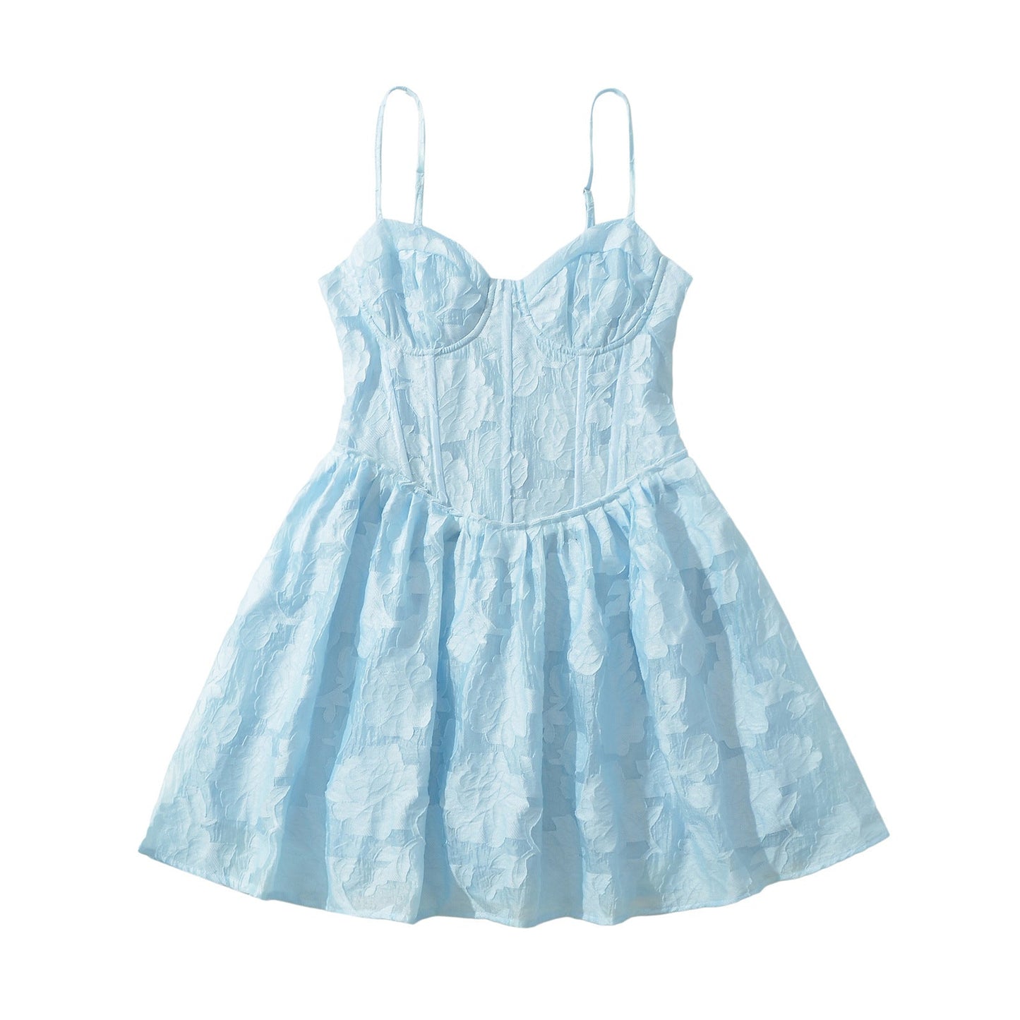 Kvinnors Klänning Ruffle Detaljer Svängande Kjol Andningsbart Material 4