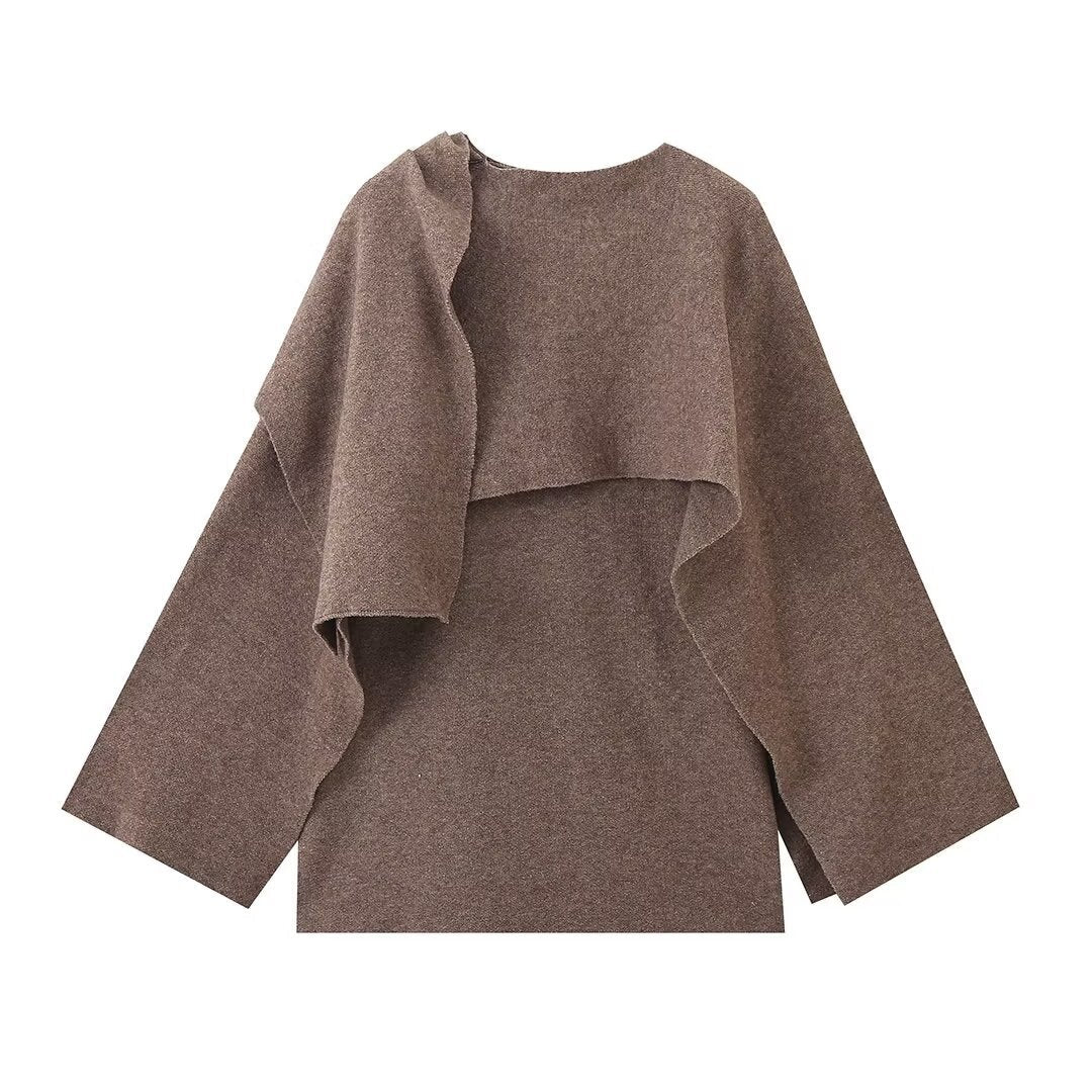 Kvinnors Tröja Asymmetrisk Drapering Mjuk Tyg-3