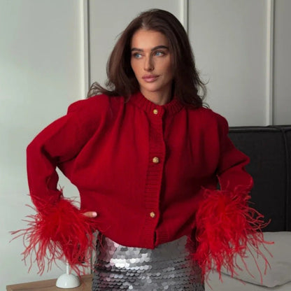 Damkofta med Fransade Ärmar i Mjuk Material – Elegant och Bekväm för Vardags- och Festlook 2