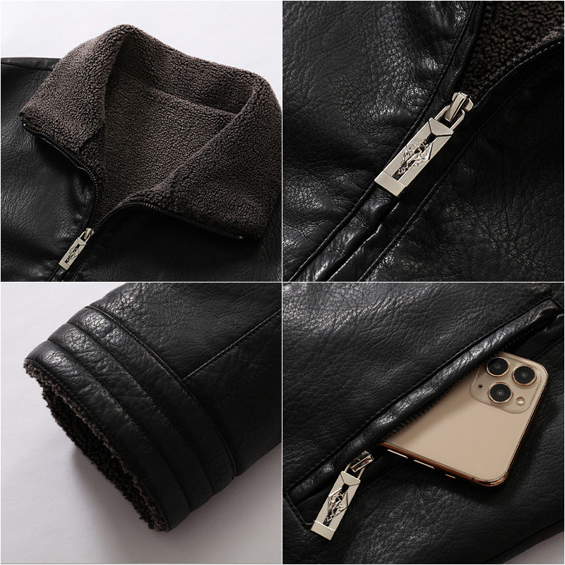 Damjacka Modern Stil Veganläder med Mjuk Sammet-3