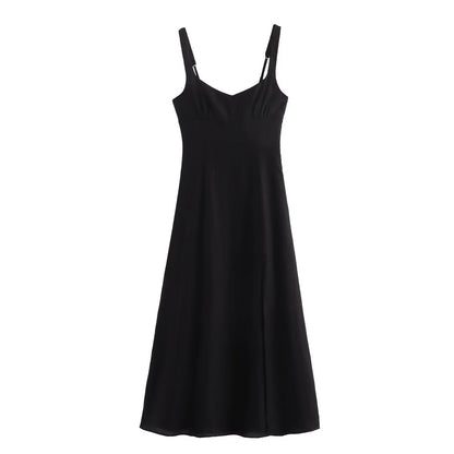 Damklänning V-ringad Lång Polyester med Patchwork för Sommarfester-4