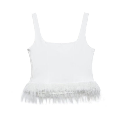 Dam Tank Top Slim Fit Elastisk Polyester-1