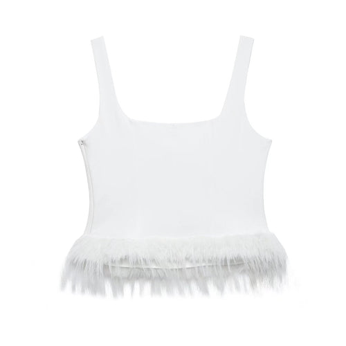 Dam Tank Top Slim Fit Elastisk Polyester-1