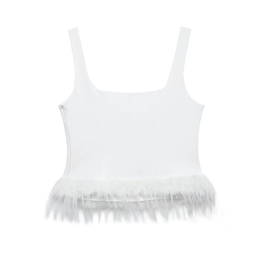 Dam Tank Top Slim Fit Elastisk Polyester-1