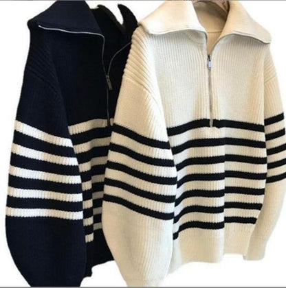 Dam Cardigan Halvöppen Dragkedja Färgblockerad Polyester-6