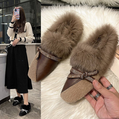 Dam Tofflor Slingelement Lyxig Päls Mjuk Innersula 6