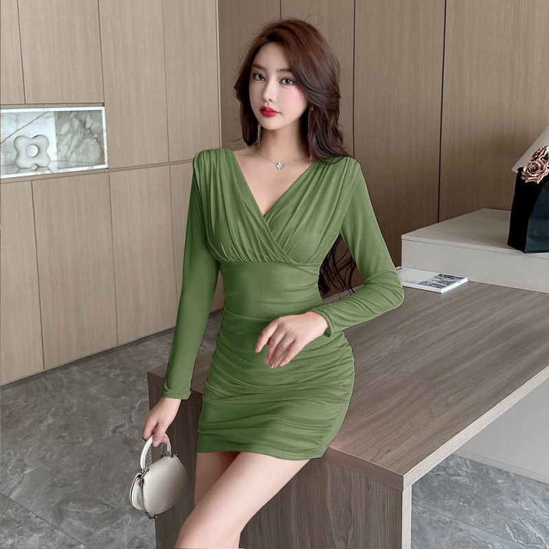 Variant image for Kvinnors Bodycon Klänning Långa Ärmar Mesh-16