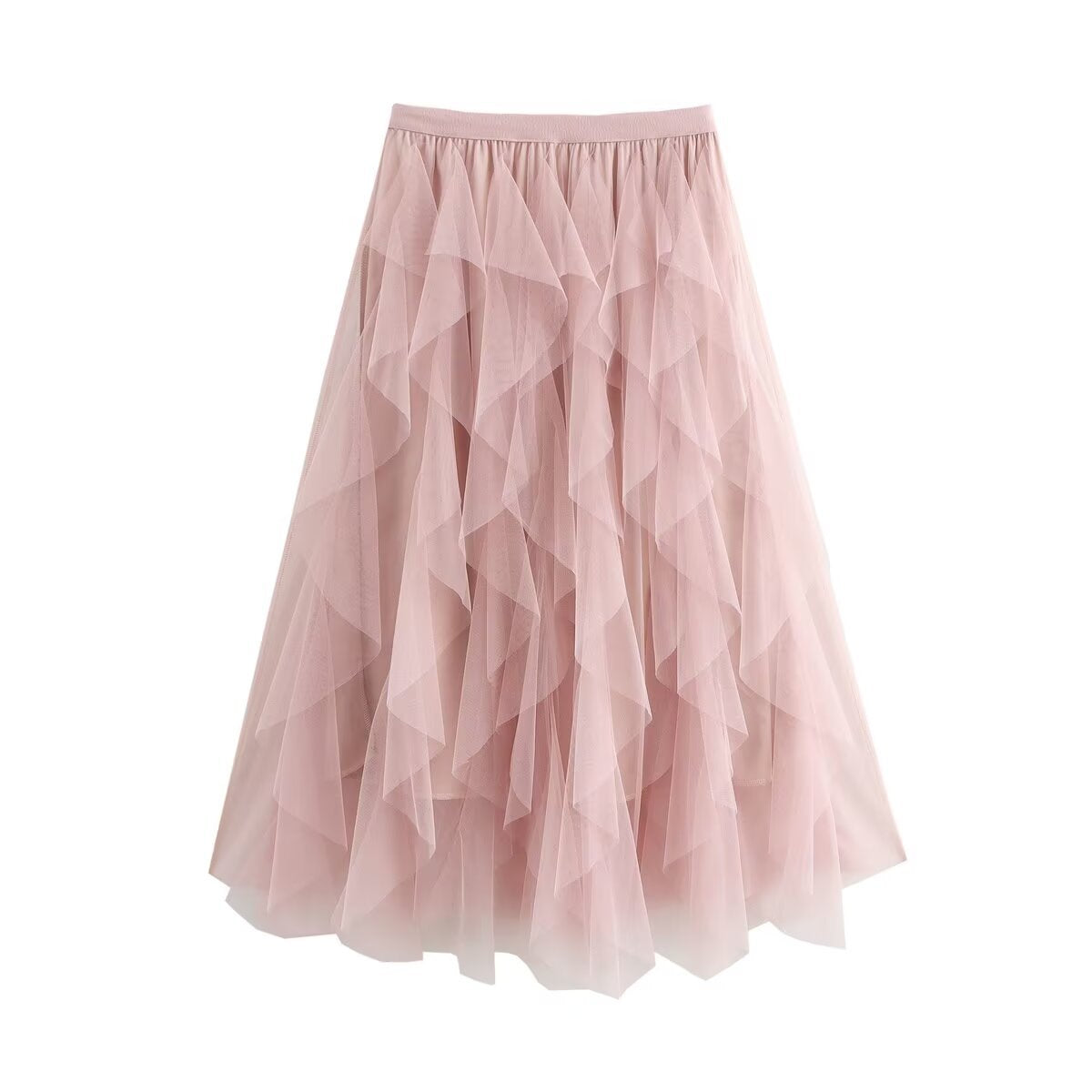 Kjol Dam Långkjol Ruffles Polyester Midilängd-2