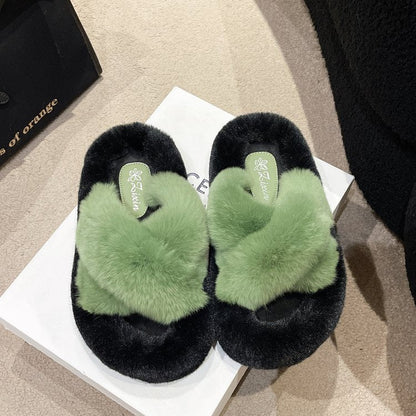 Damtofflor Fluffiga med Dekorativ Päls och Dämpande Sula 2