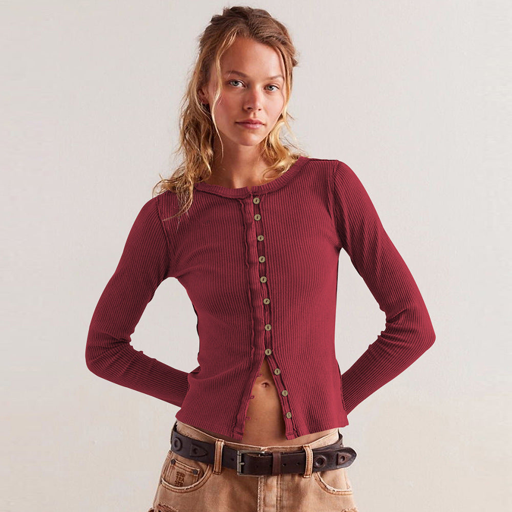 Variant image for Dam Knappkardigan Ribbstickad Viskos Spandex-9