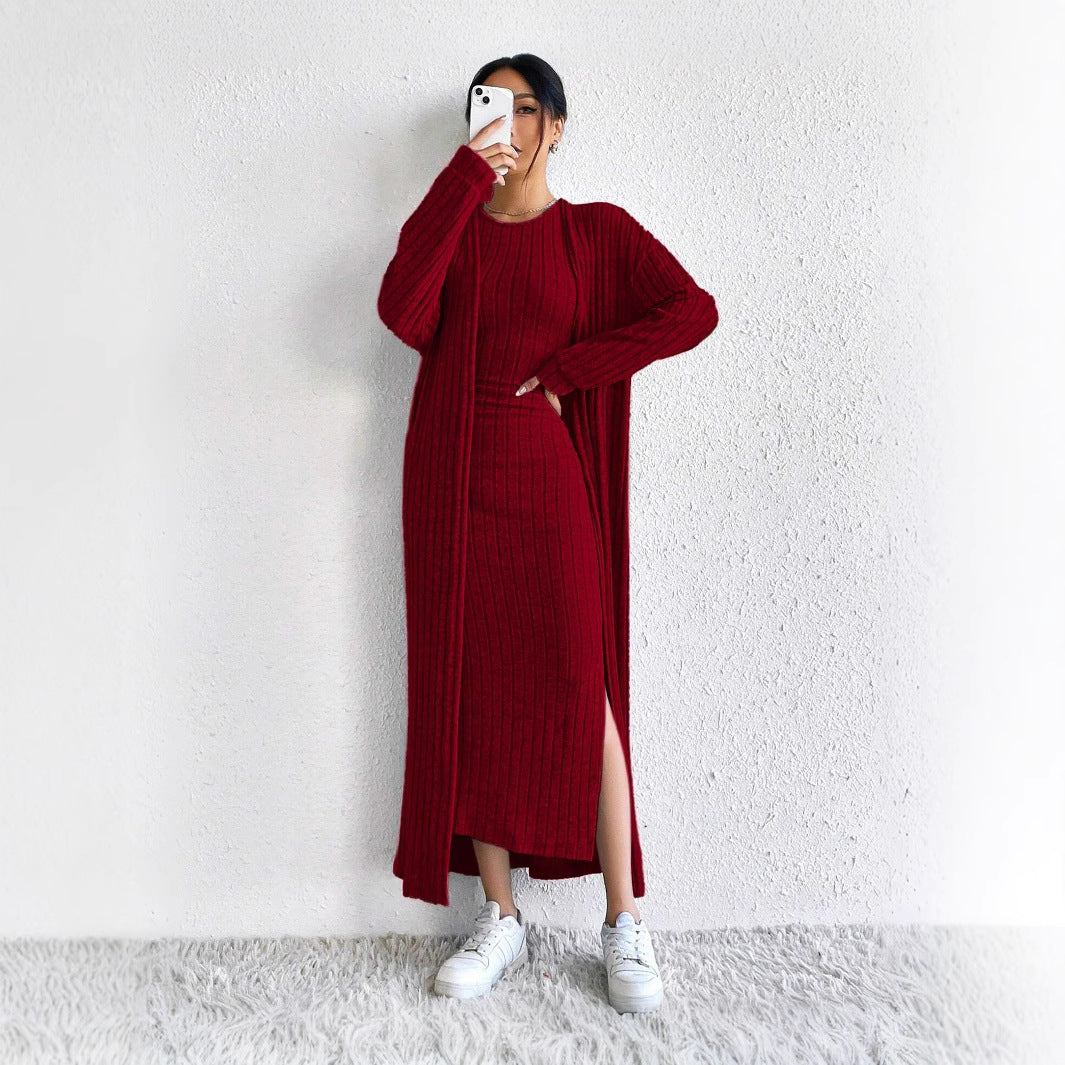 Kvinnors Tvådelad Klänningsuppsättning Minimalistisk Polyester-4