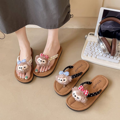 Dam Sandaler Djurmotiv Vadderad Fotbädd-4