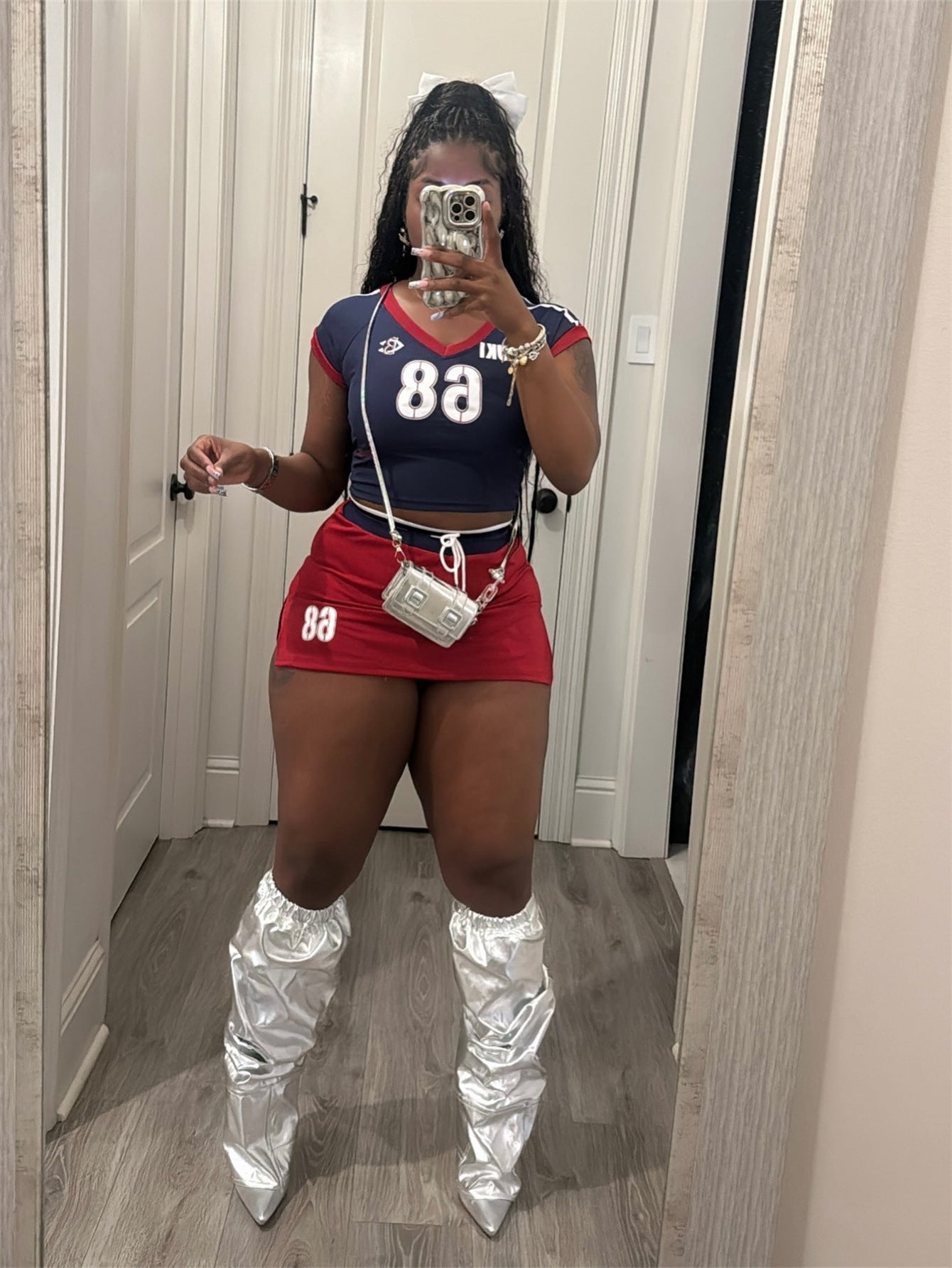 Kvinnors Sportig Kort Topp och Capri Byxor Set Spandex-1