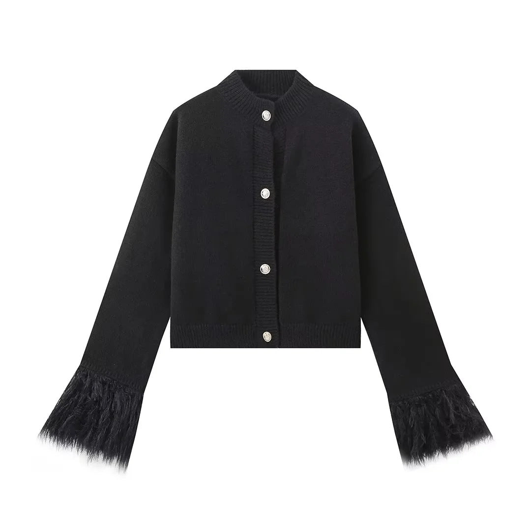 Damkofta med Fransade Ärmar i Mjuk Material – Elegant och Bekväm för Vardags- och Festlook 10
