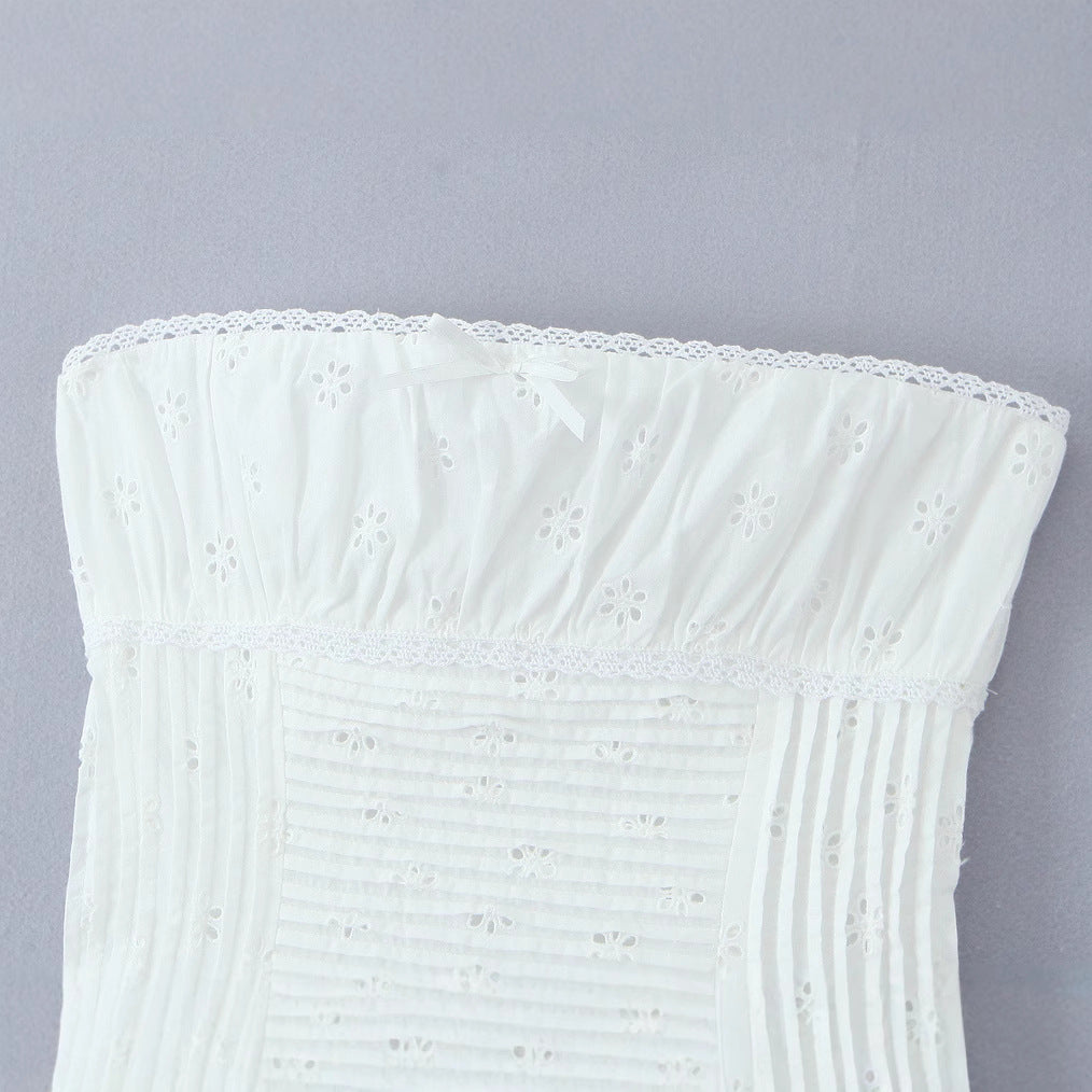 Kvinna Miniklänning A-Line Monokrom Polyester Off-Shoulder Kort Kjol-3