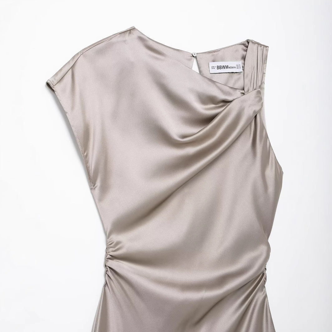 Fina Dam Klänningar A-Line med Vikbar Design Polyester Midi-4