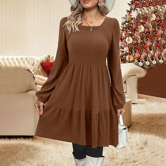 Dam Midikjol A-Linjeformad Polyester Enfärgad Brun-1