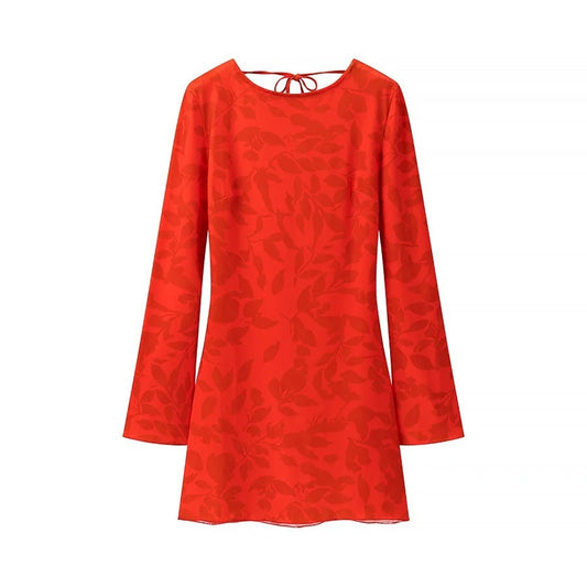 Damklänning Jonk Design Elegant Rund Halsringning Figur-Hugging Andningsbart Tyg-1