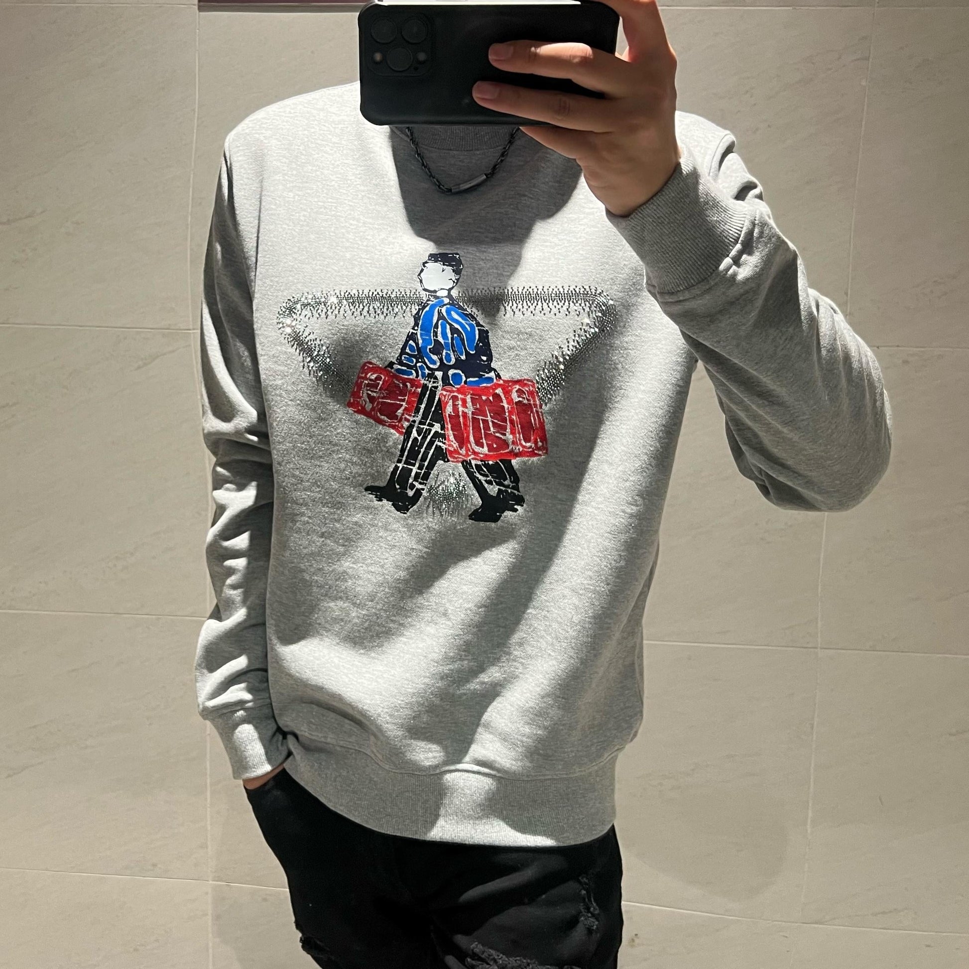 Herr Tröja Lång Ärmar Pullover 100% Bomull-2