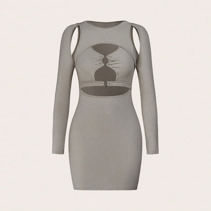 Kvinnors Bodycon Klänning Mjölk Siden Kort Kjol-4