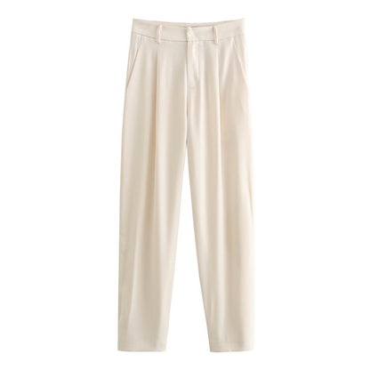 Damjacka Hög Midja Enknapps Polyester Långärmad Jacka för Dam-3